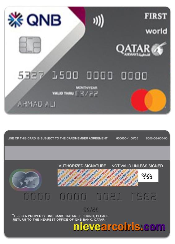 Qatar QNB Bank Qatar Airways Co-branded mastercard